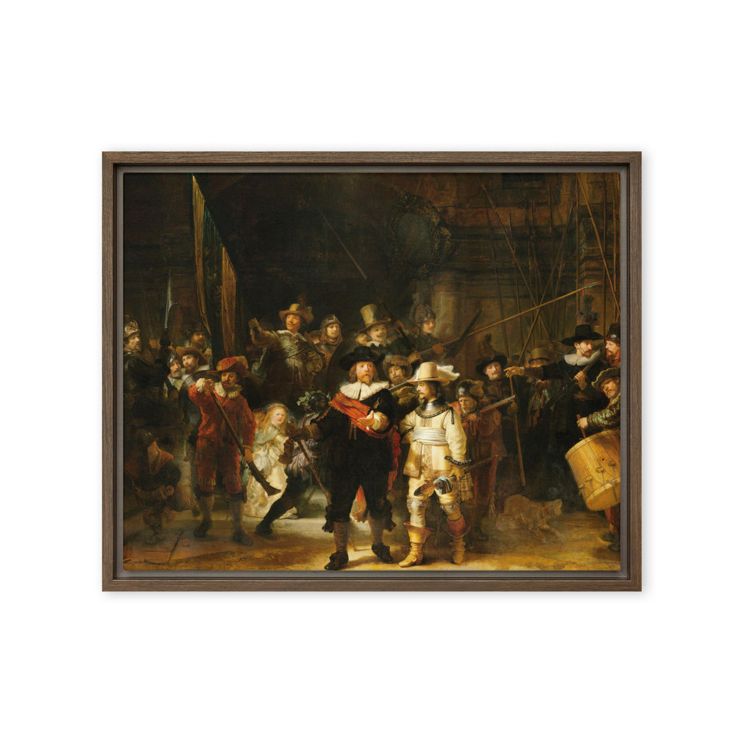 Leinwand - Rembrandt van Rijn, Die Nachtwache Rembrandt van Rijn Braun / 41x51 cm (16″×20″) artlia