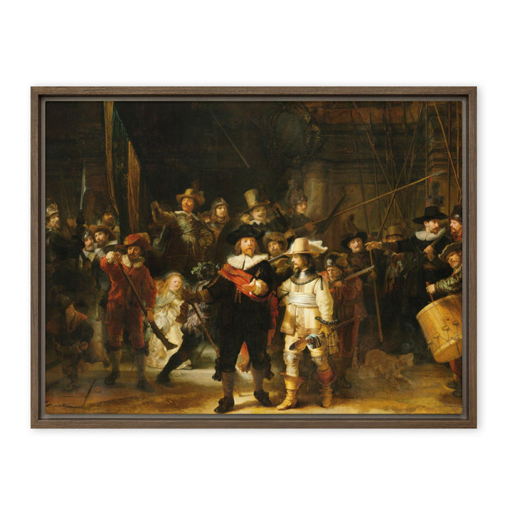 Leinwand - Rembrandt van Rijn, Die Nachtwache Rembrandt van Rijn Braun / 46x61 cm (18″×24″) artlia