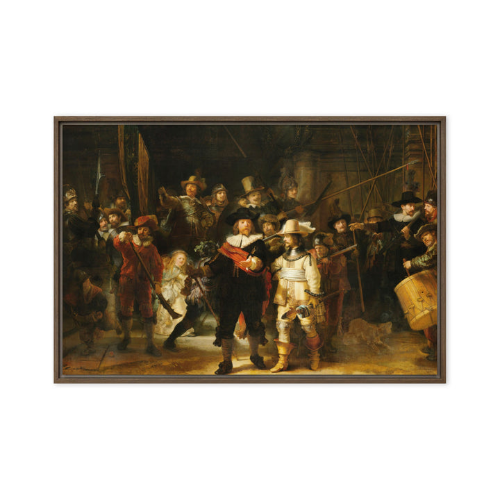 Leinwand - Rembrandt van Rijn, Die Nachtwache Rembrandt van Rijn Braun / 51x76 cm (20″×30″) artlia