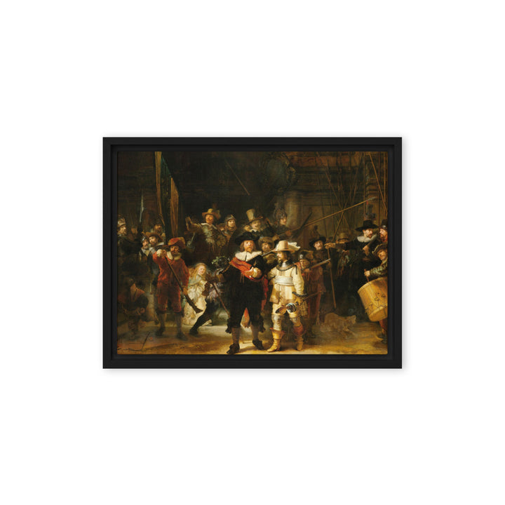 Leinwand - Rembrandt van Rijn, Die Nachtwache Rembrandt van Rijn Schwarz / 31x41 cm (12″×16″) artlia