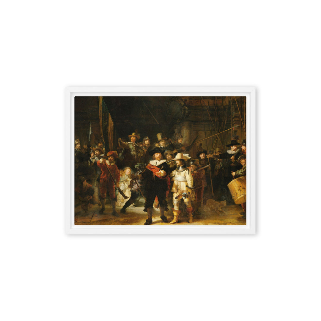 Leinwand - Rembrandt van Rijn, Die Nachtwache Rembrandt van Rijn Weiß / 31x41 cm (12″×16″) artlia