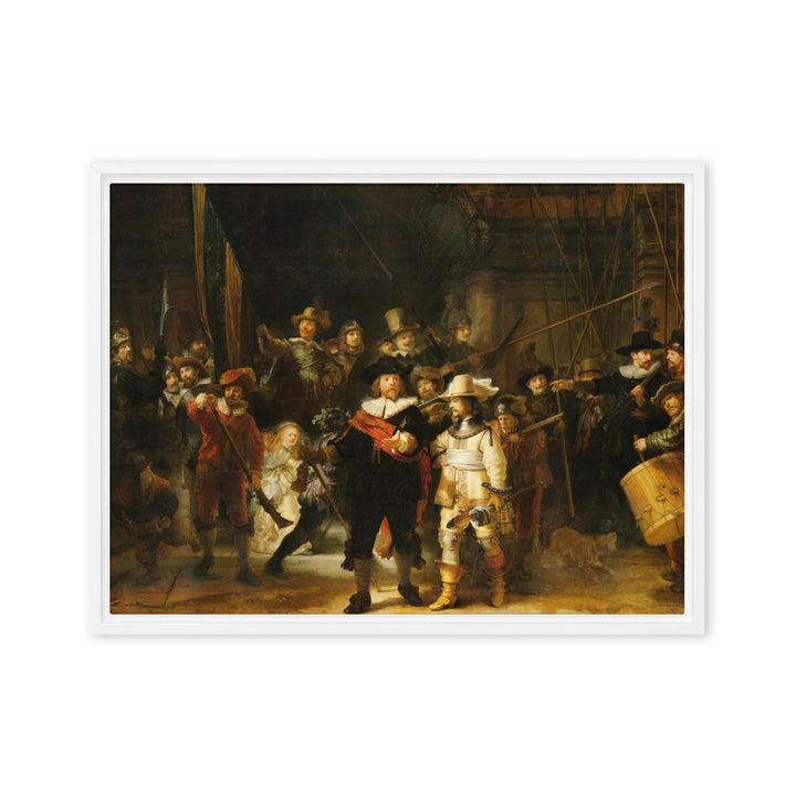 Leinwand - Rembrandt van Rijn, Die Nachtwache Rembrandt van Rijn Weiß / 61x81 cm (24″×32″) artlia
