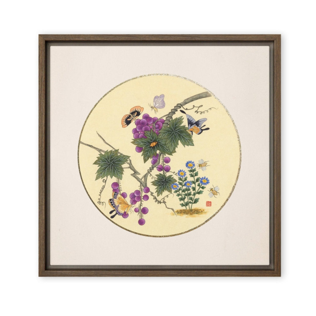 Leinwand - Schmetterlinge auf Traubenbaum Misun Kim Braun / 41x41 cm (16″×16″) artlia