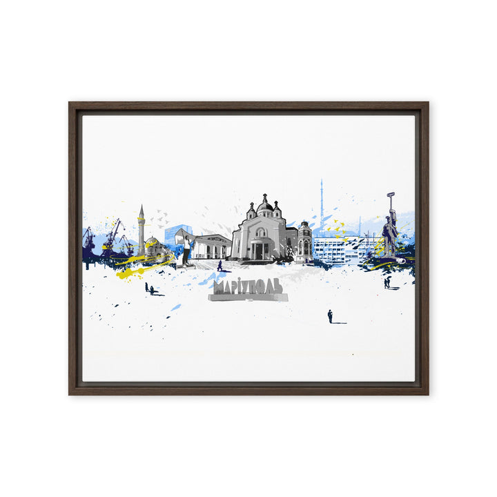 Leinwand - Skyline Mariupol Marko Kurth Braun / 41x51 cm (16″×20″) artlia