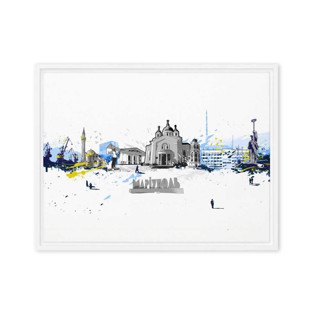 Leinwand - Skyline Mariupol Marko Kurth Weiß / 46x61 cm (18″×24″) artlia