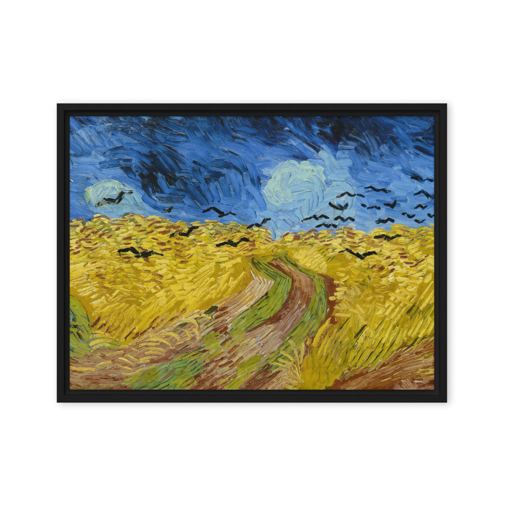 Leinwand - Van Gogh, Weizenfeld mit Krähen Vincent van Gogh Schwarz / 46x61 cm (18″×24″) artlia