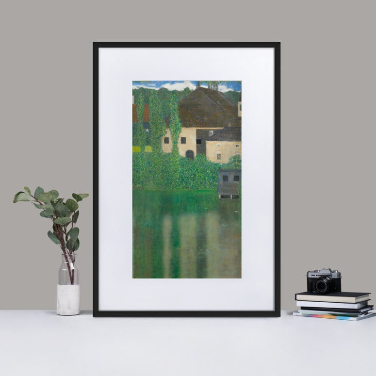 matte-paper-framed-poster-with-mat-_cm_-black-61x91-cm-Gustav-Klimt-Wasserschloss-Kammer-am-Attersee-min