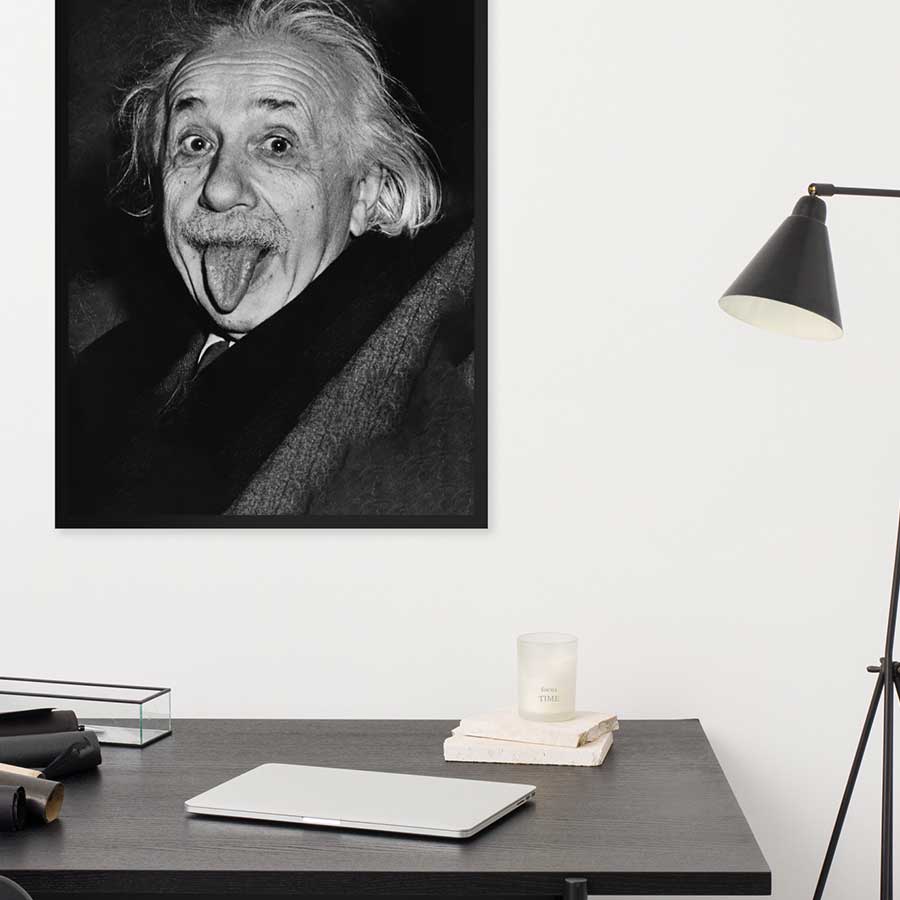 Poster - Albert Einstein Zunge Arthur Sasse artlia