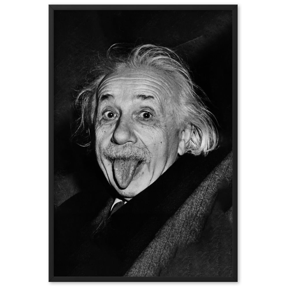 Poster - Albert Einstein Zunge Arthur Sasse Schwarz / 61×91 cm artlia