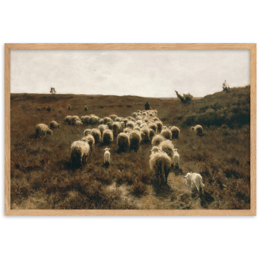 Poster - Anton Mauve, The Return of the Flock, Laren Anton Mauve Oak / 61×91 cm artlia