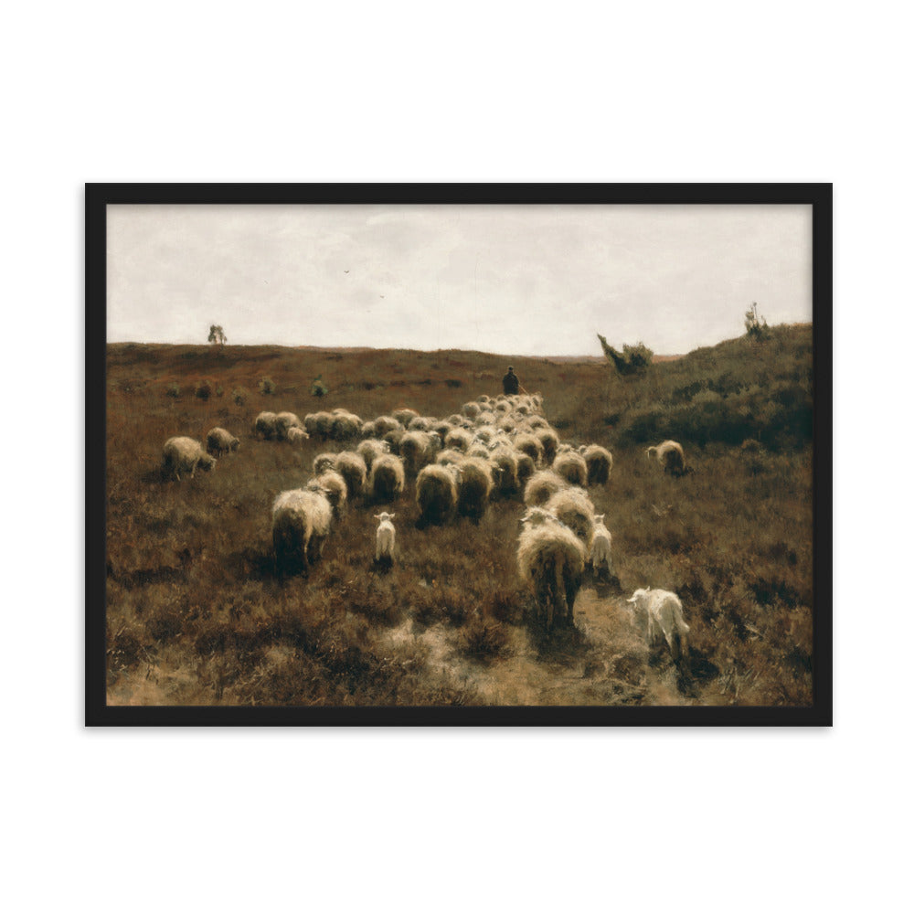 Poster - Anton Mauve, The Return of the Flock, Laren Anton Mauve Schwarz / 50×70 cm artlia