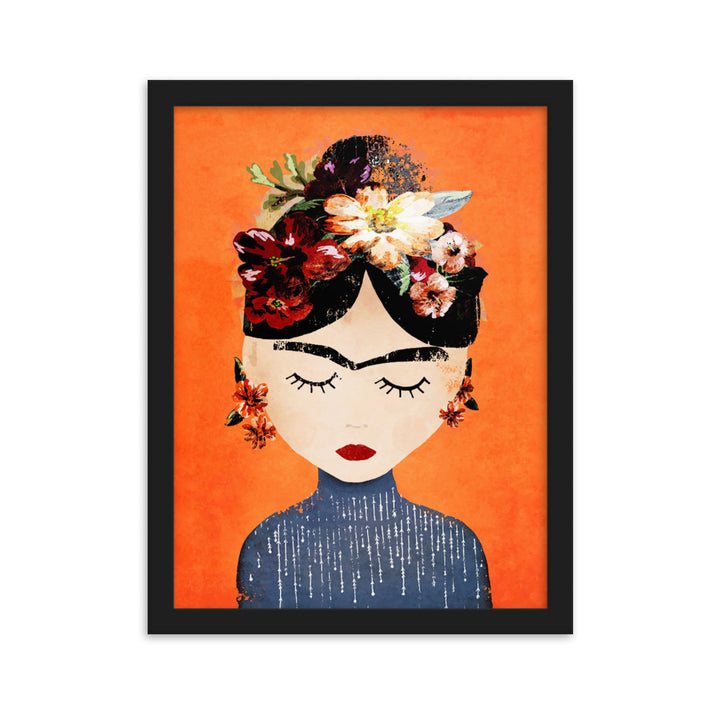 Poster - Frida Kahlo Orange Kuratoren von artlia Schwarz / 30×40 cm artlia