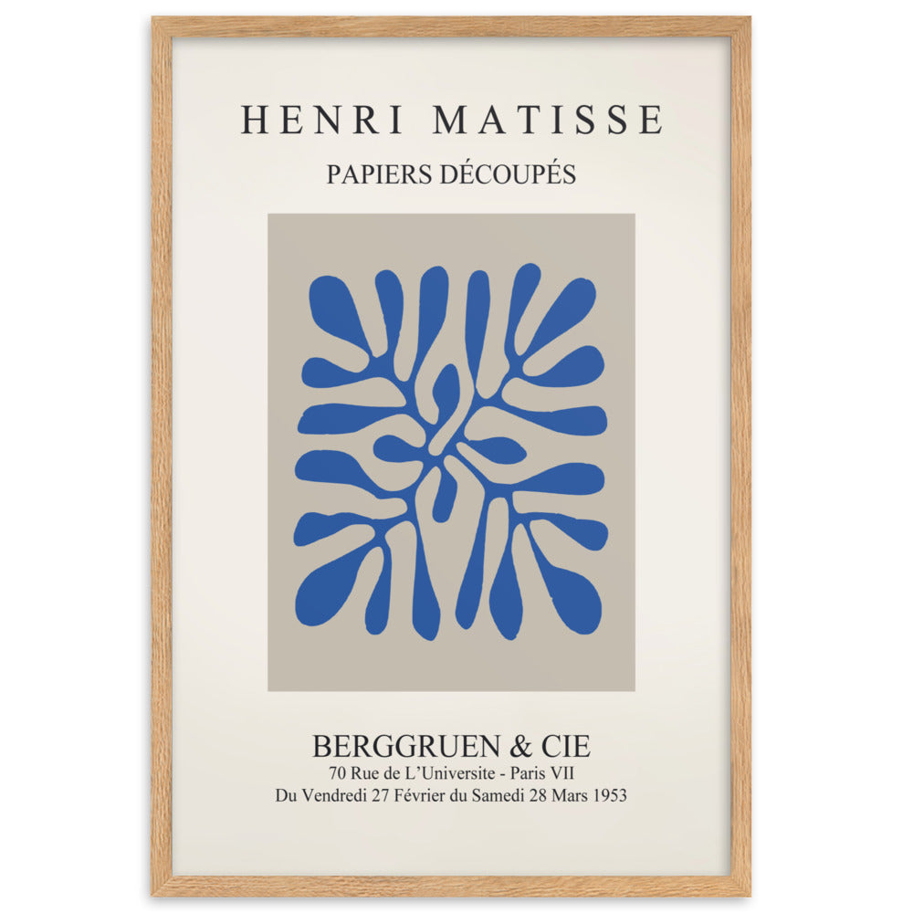 Poster - Henri Matisse, Papier Découpés blaue Blätter Henri Matisse Oak / 61×91 cm artlia