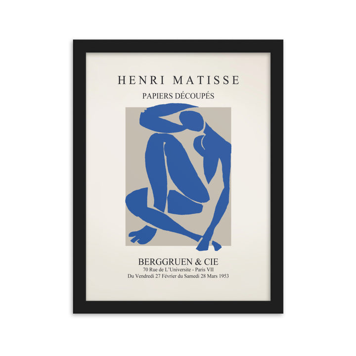 Poster - Henri Matisse, Papier Découpés blauer Akt Henri Matisse Schwarz / 30×40 cm artlia