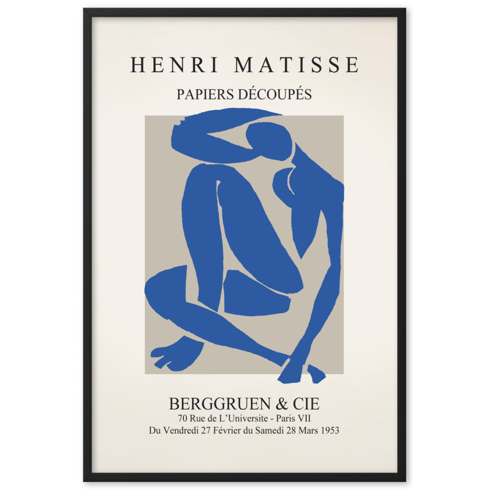 Poster - Henri Matisse, Papier Découpés blauer Akt Henri Matisse Schwarz / 61×91 cm artlia