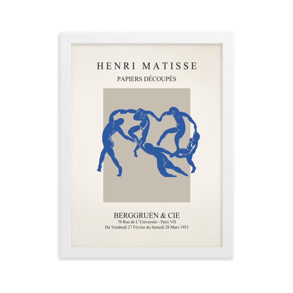 Poster - Henri Matisse, Papier Découpés blauer Tanz Henri Matisse Weiß / 30×40 cm artlia