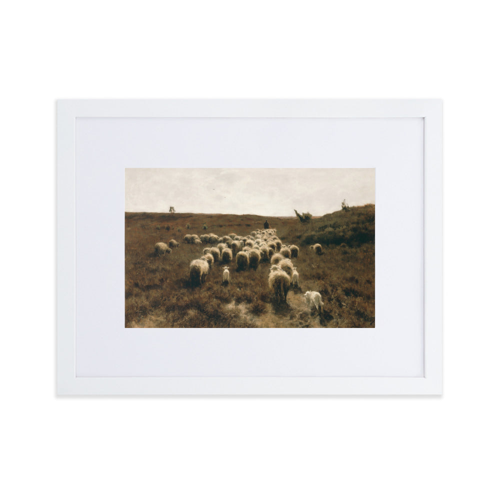 Poster mit Passepartout - Anton Mauve, The Return of the Flock, Laren Anton Mauve Weiß / 30×40 cm artlia