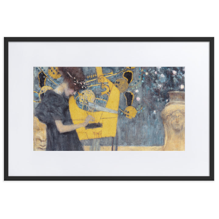 Poster mit Passepartout - Gustav Klimt, Die Musik Gustav Klimt Schwarz / 61×91 cm artlia