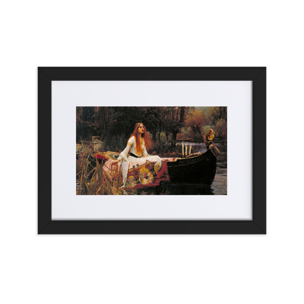 Poster mit Passepartout - John William Waterhouse, Die Dame von Shalott John William Waterhouse Schwarz / 21×30 cm artlia