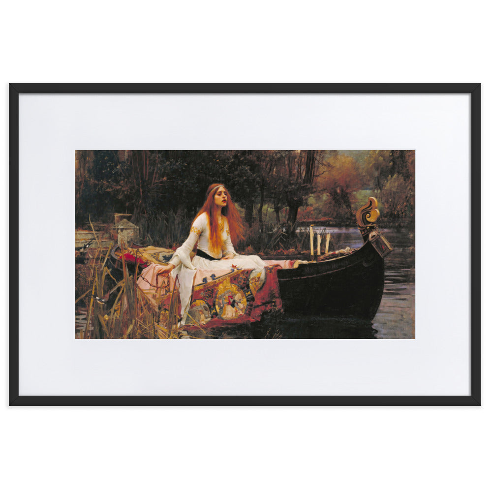 Poster mit Passepartout - John William Waterhouse, Die Dame von Shalott John William Waterhouse Schwarz / 61×91 cm artlia