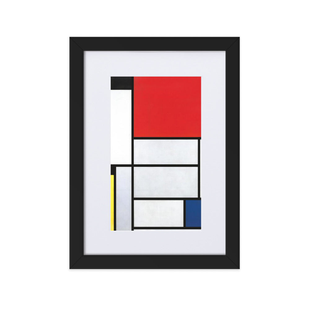 Poster mit Passepartout - Mondrian, Tableau I Piet Mondrian Schwarz / 21×30 cm artlia