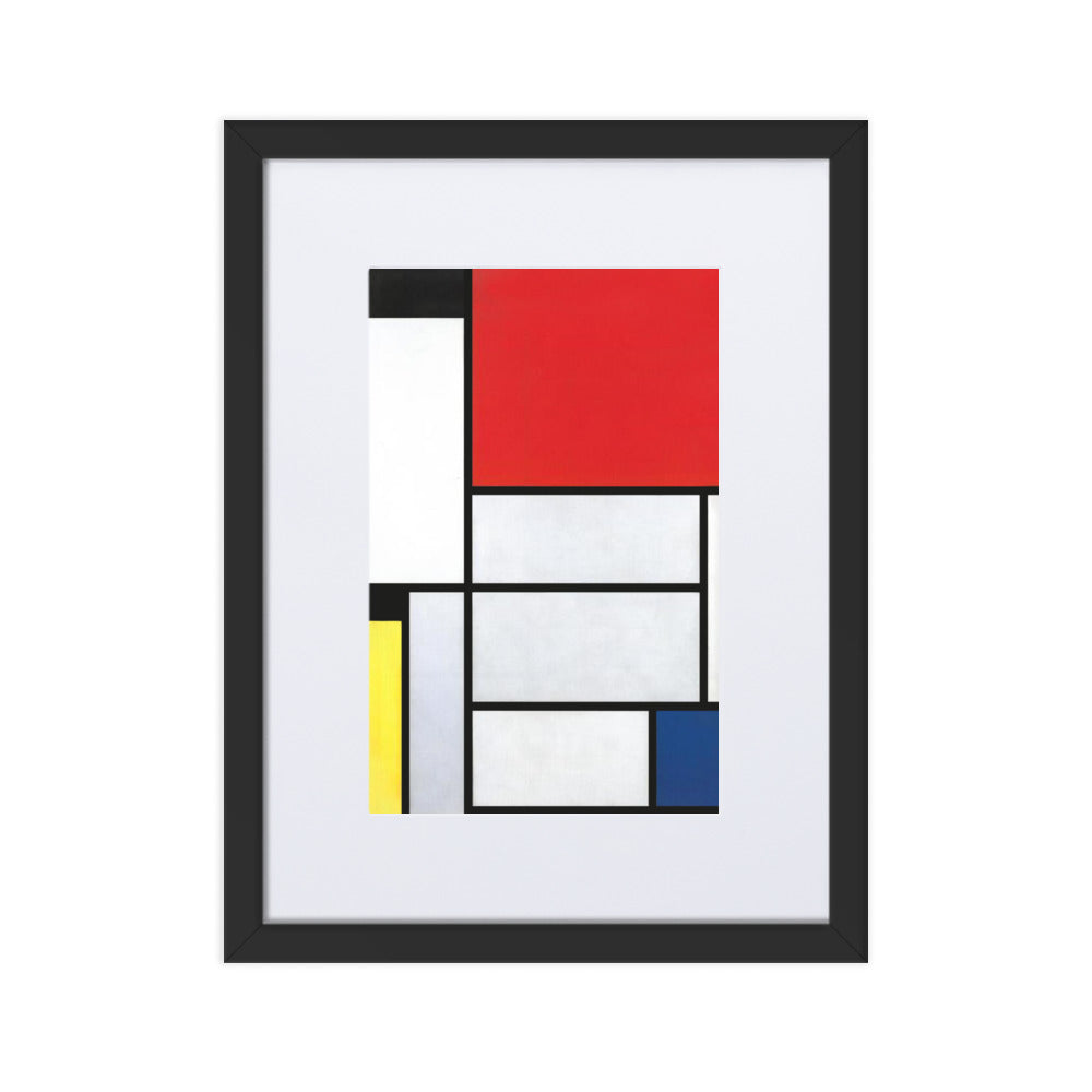 Poster mit Passepartout - Mondrian, Tableau I Piet Mondrian Schwarz / 30×40 cm artlia