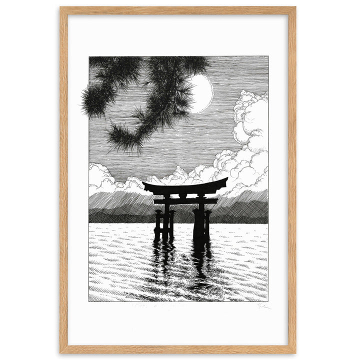 Poster mit Rahmen - Miyajima Pavel Illustrations Oak / 61×91 cm artlia