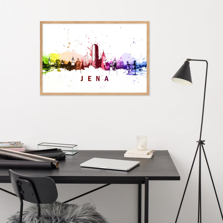 Poster mit Rahmen - Skyline Jena Marko Kurth artlia