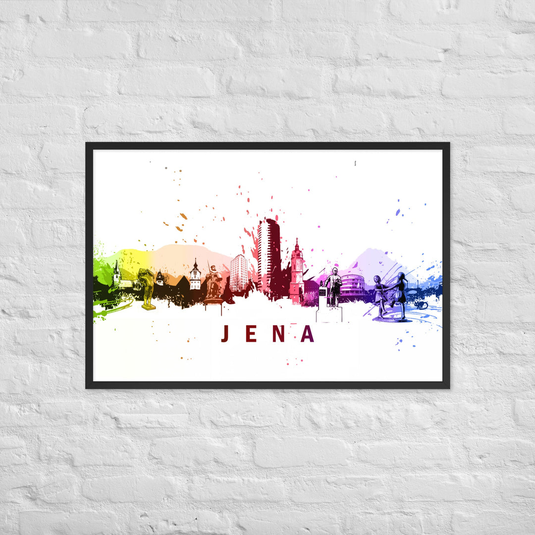 Poster mit Rahmen - Skyline Jena Marko Kurth artlia