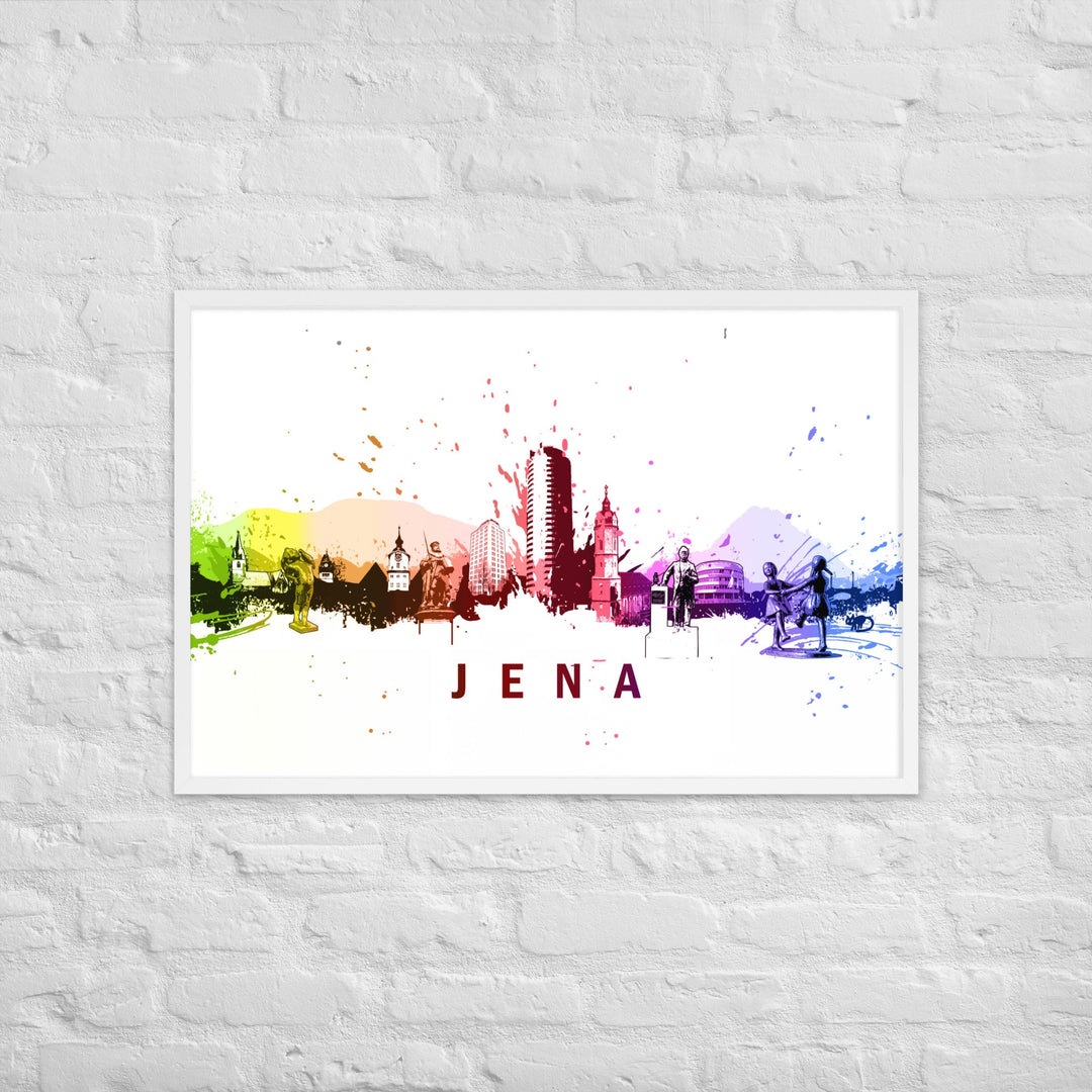 Poster mit Rahmen - Skyline Jena Marko Kurth artlia