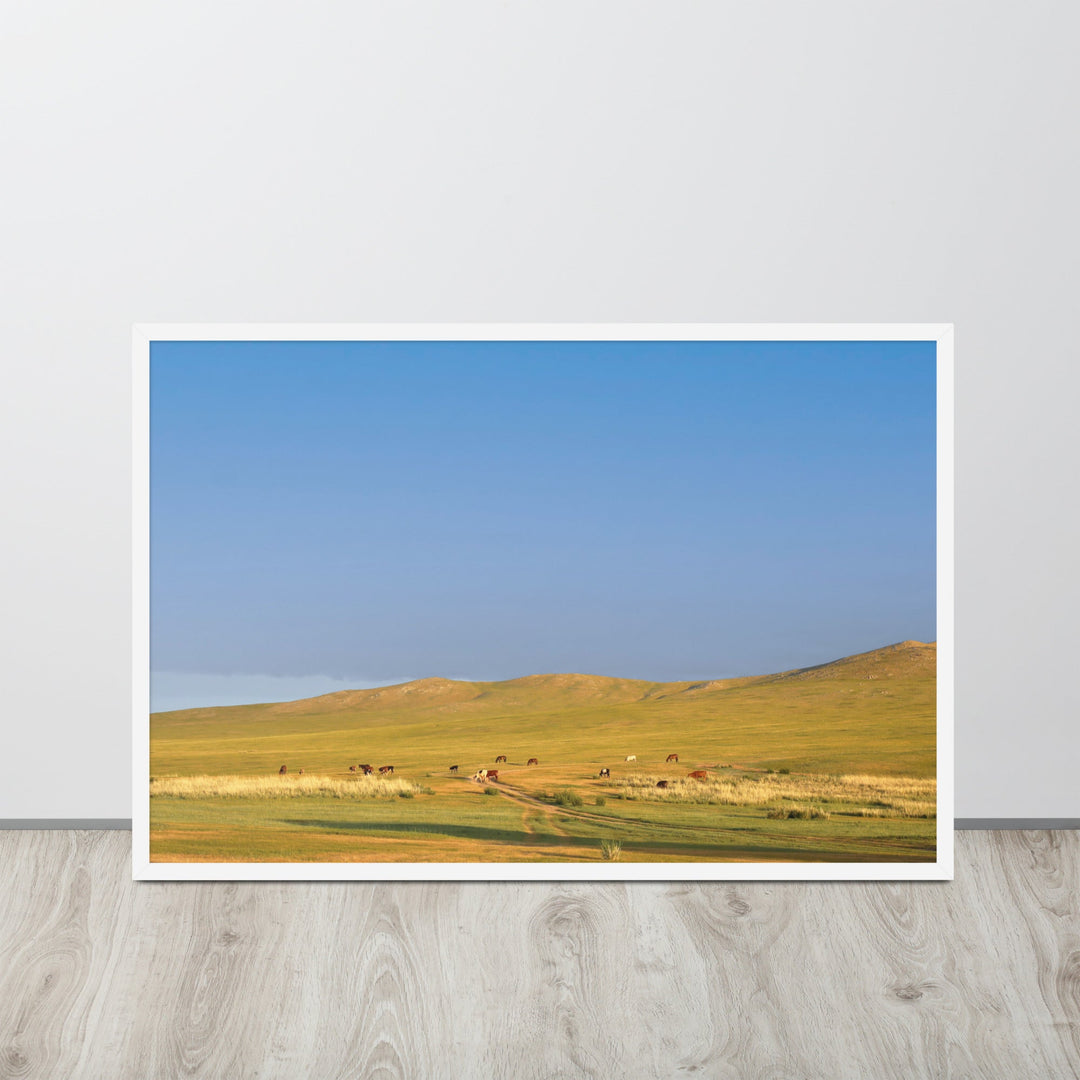 Poster mit Rahmen - Steppe on a calm morning, Mongolia Young Han Song artlia