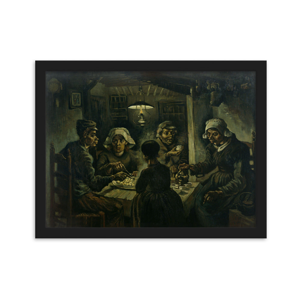 Poster mit Rahmen - Van Gogh, Katoffelesser 1885 Vincent van Gogh Schwarz / 30×40 cm artlia