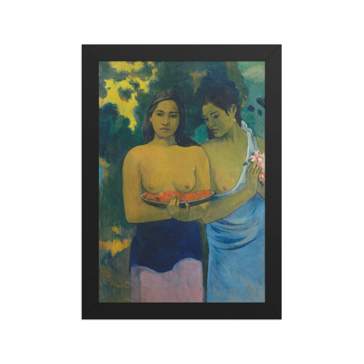 Poster - Paul Gauguin, Tahitische Frauen am Strand Schwarz / 21×30 cm artlia
