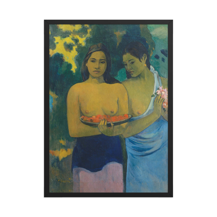 Poster - Paul Gauguin, Tahitische Frauen am Strand Schwarz / 50×70 cm artlia