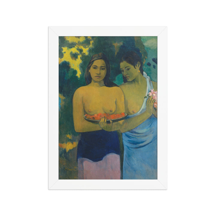 Poster - Paul Gauguin, Tahitische Frauen am Strand Weiß / 21×30 cm artlia