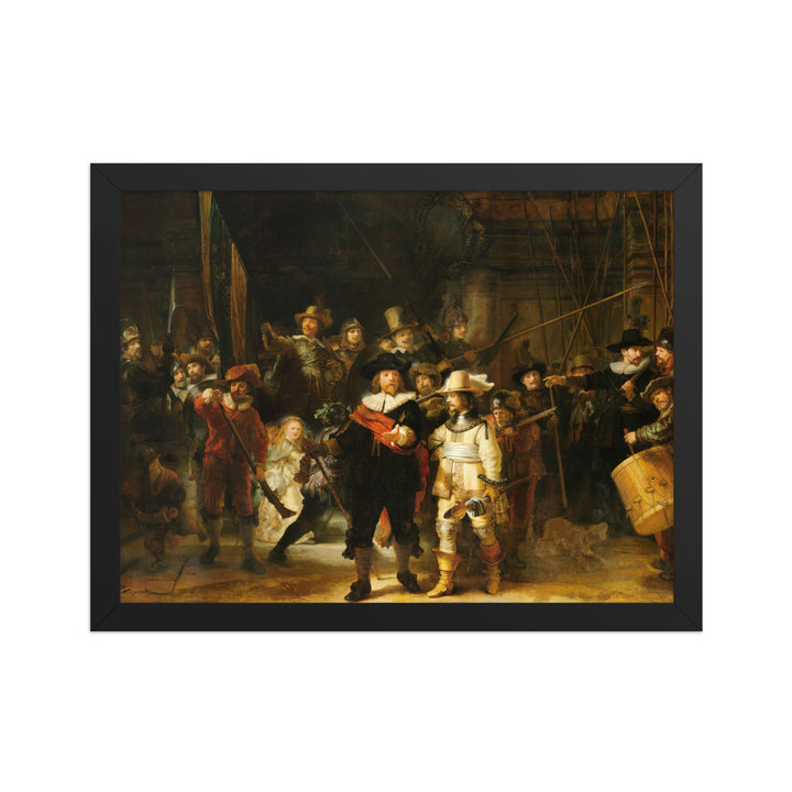 Poster - Rembrandt van Rijn, Die Nachtwache Rembrandt van Rijn Schwarz / 30×40 cm artlia