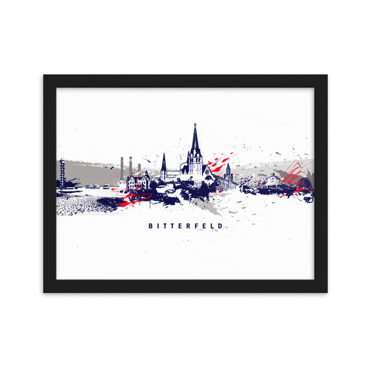 Poster - Skyline Bitterfeld Marko Kurth Schwarz / 30×40 cm artlia