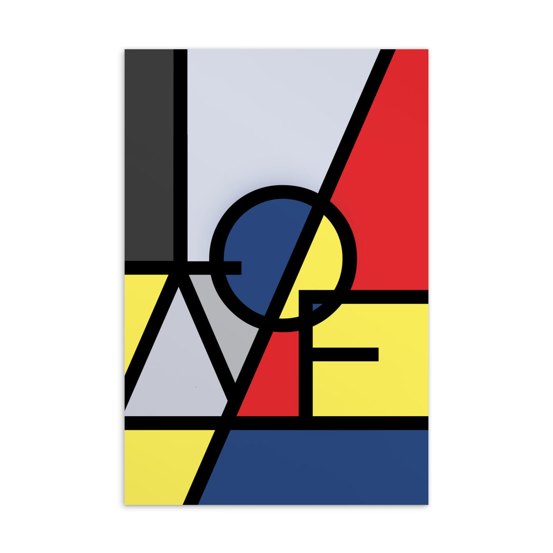 Postkarte - "LOVE" im Stil von Mondrian artlia
