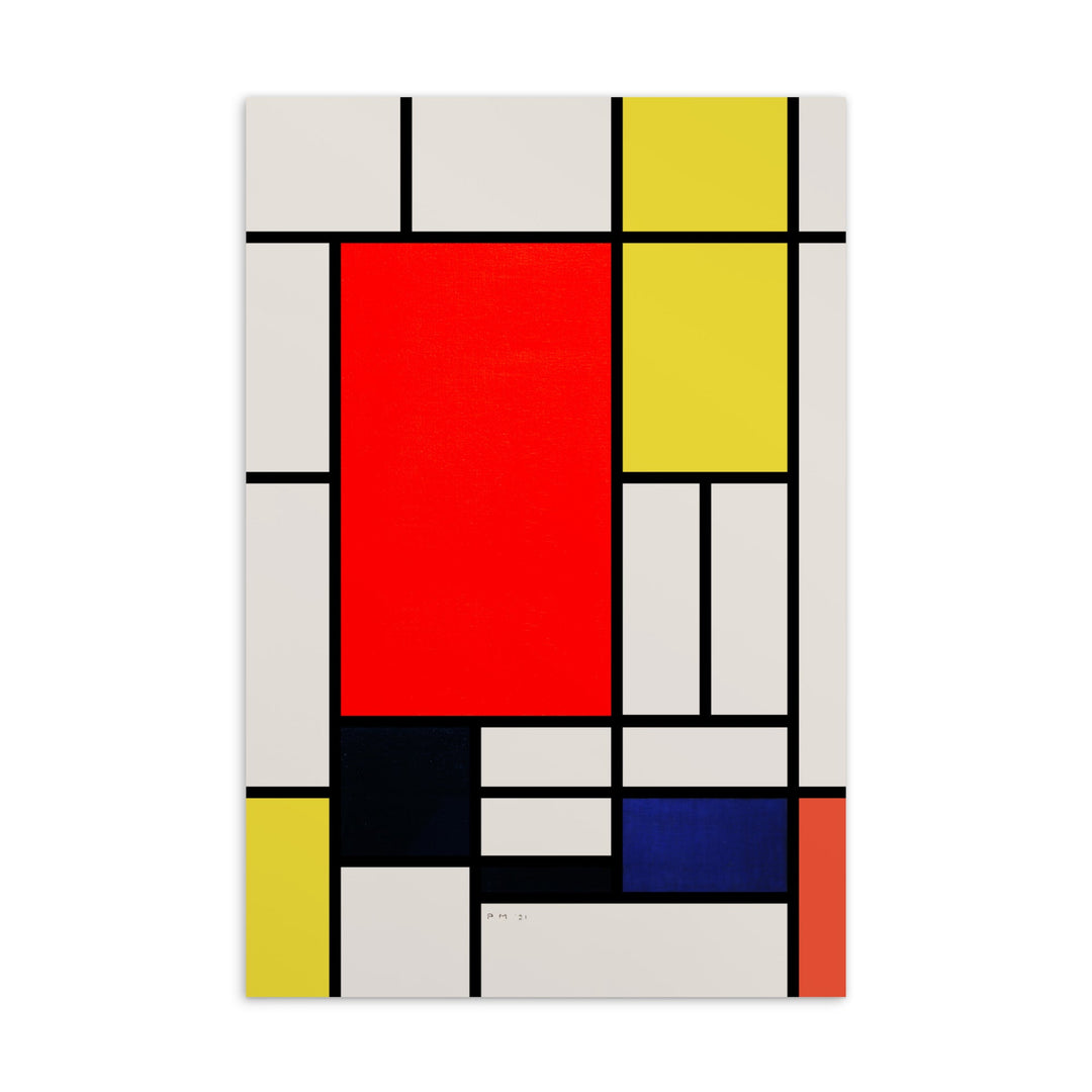 Postkarte - Mondrian, Composition with red yellow black gray and blue artlia