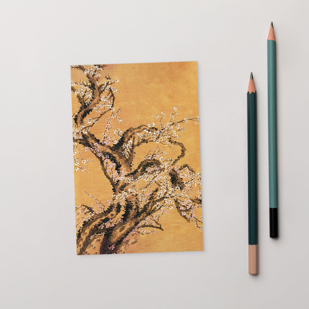 Postkarte - Rote und weiße Pflaumenblüten artlia