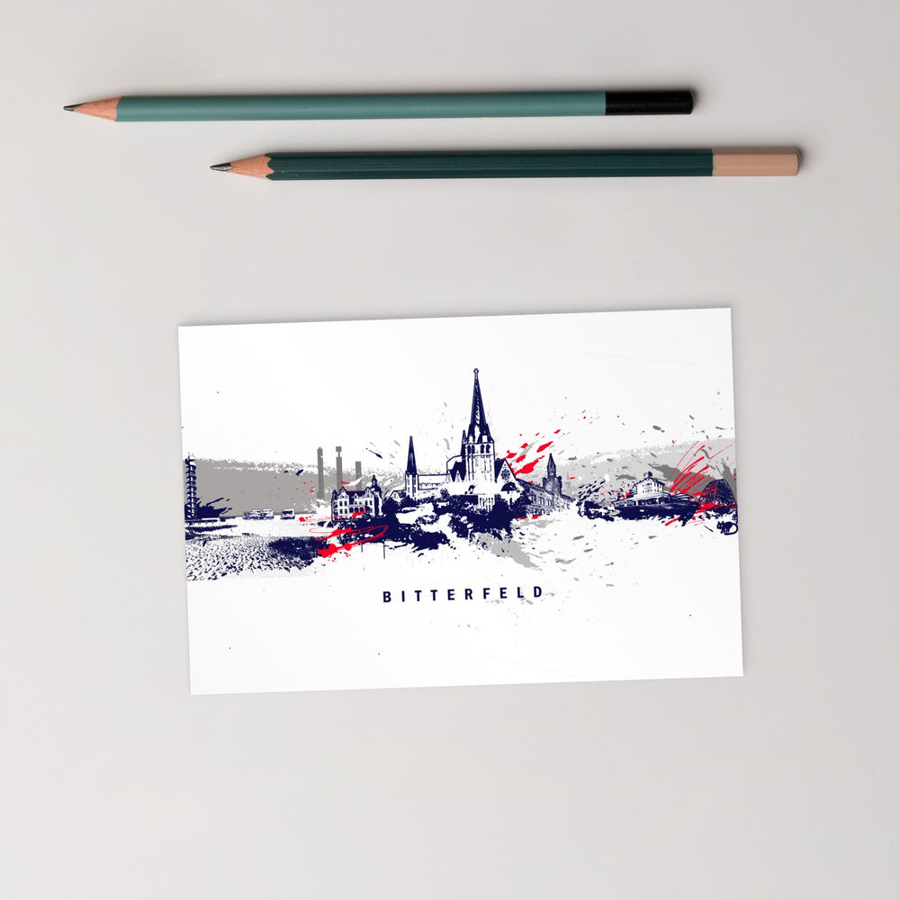 Postkarte - Skyline Bitterfeld artlia