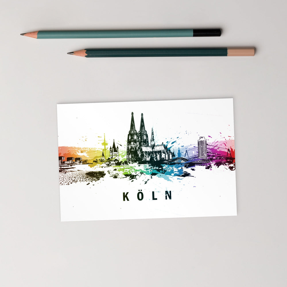 Postkarte - Skyline Köln artlia