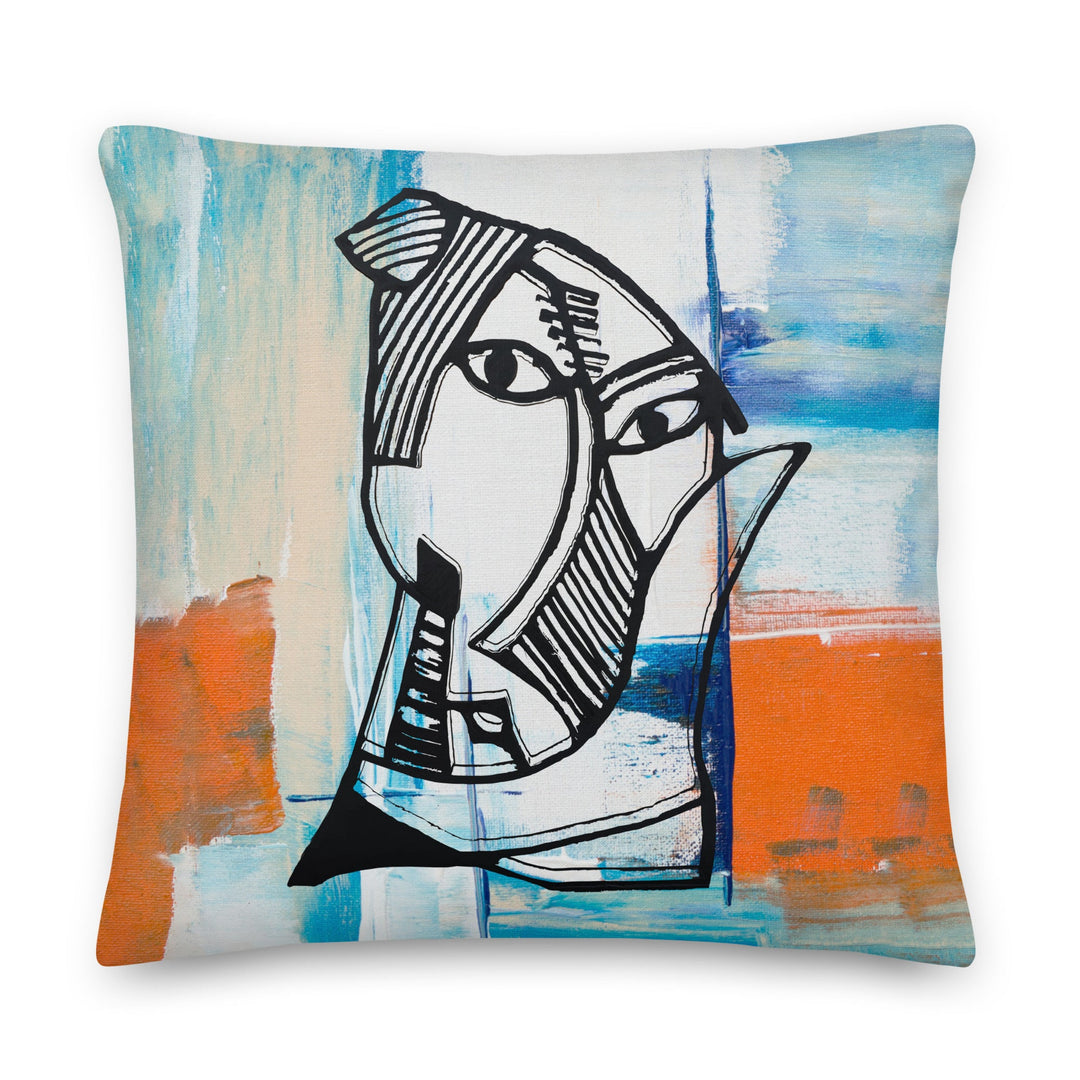 Premium-Kissen - Pablo Picasso, Les Demoiselles d’Avignon in orange Pablo Picasso 56x56 cm (22″×22″) artlia