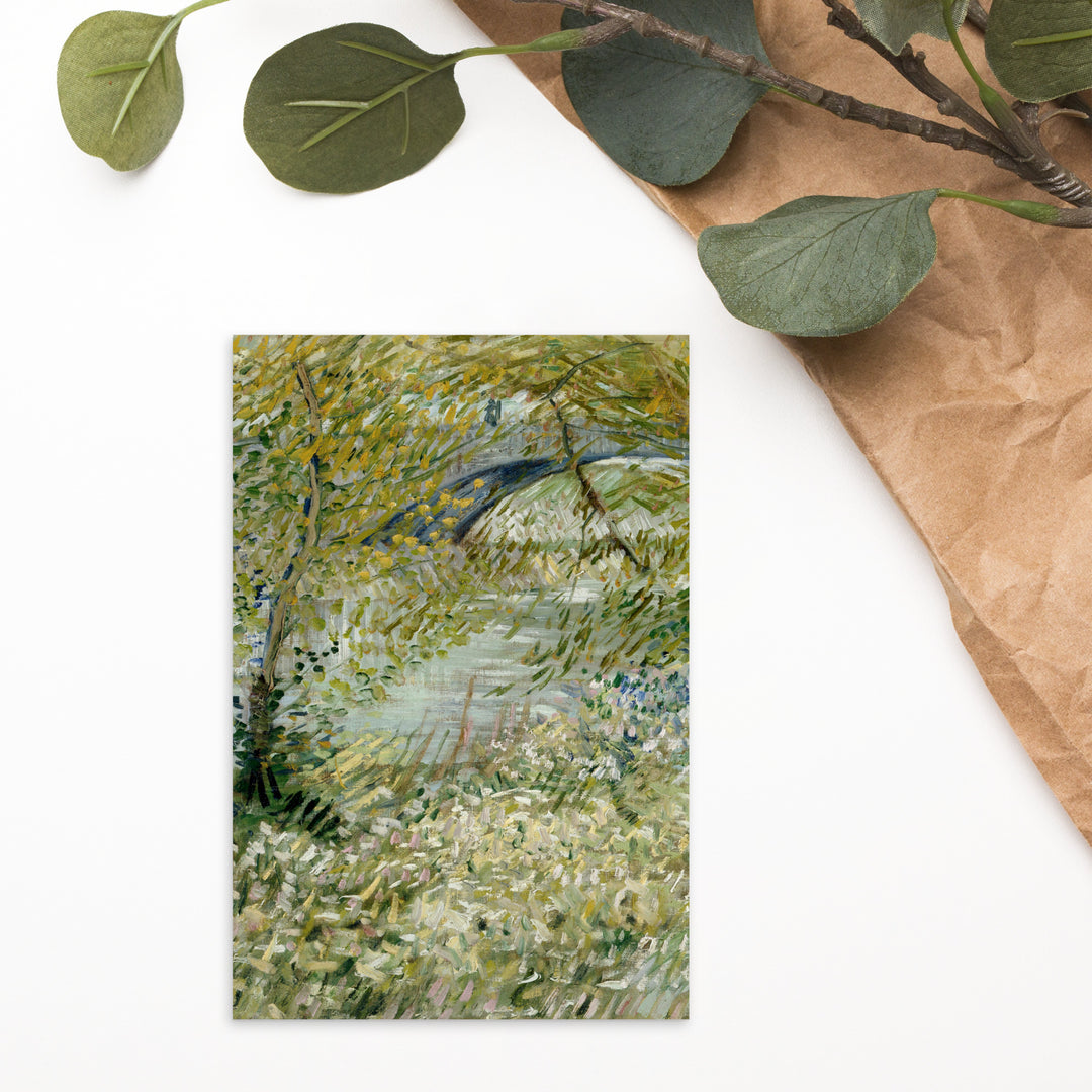 Postal - Van Gogh, orilla del Sena en primavera en el Puente de Clichy