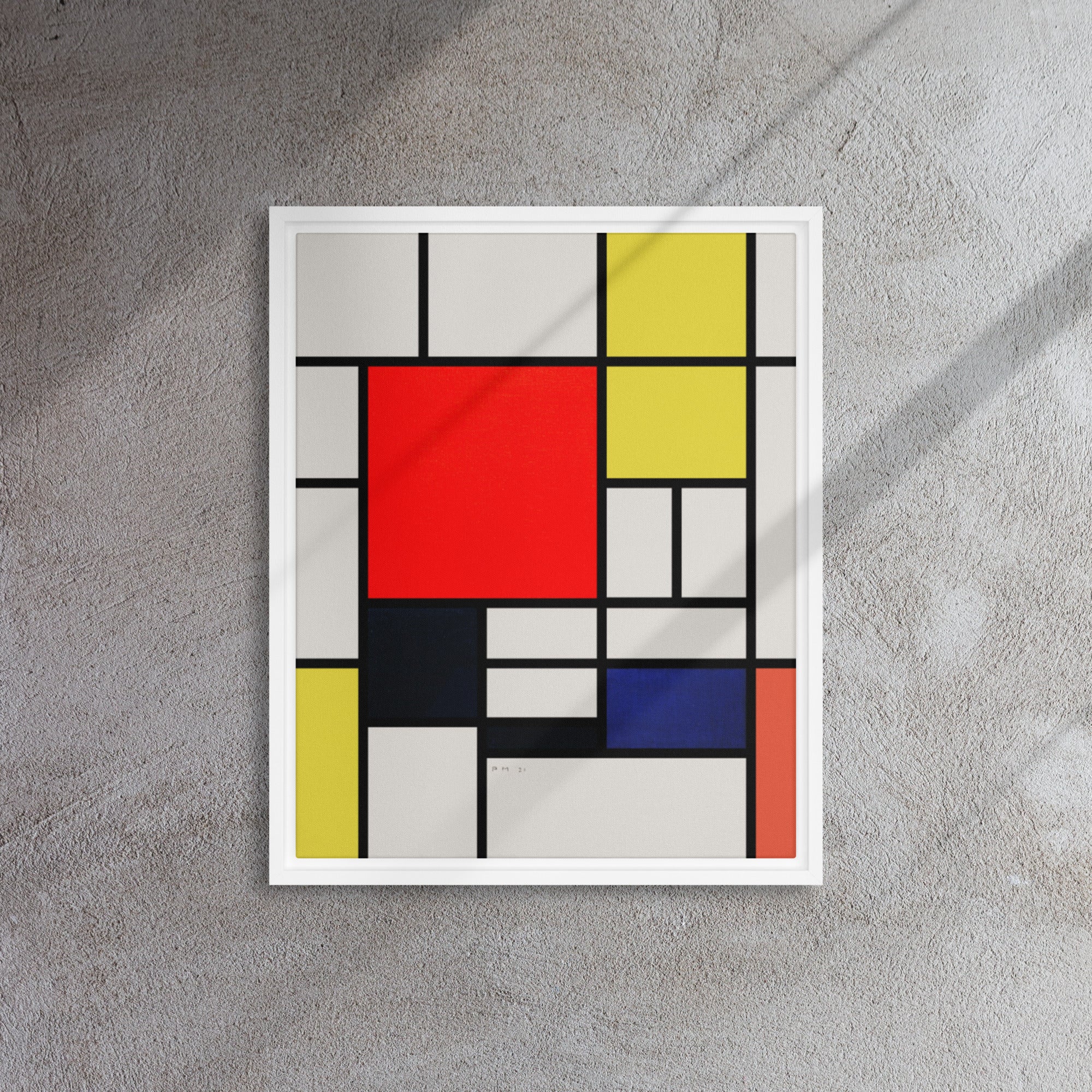 Leinwand | Mondrian, Composition with red yellow black gray and