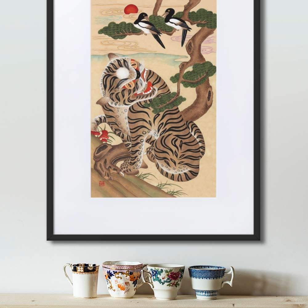 Art Print artlia Poster | | Tiger Korean and Magpie,